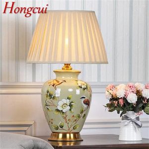 Tafellampen Hongcui keramische lamp bureaulamp luxe moderne LED-patroon ontwerp voor thuis slaapkamer woonkamer