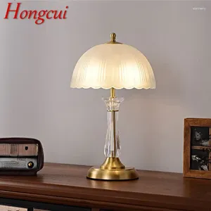 Lampes de table hongcui lampe en laiton moderne LED créatif de luxe de luxe Crystal Copper Desk Light for Home Living Room Bedroom Decor