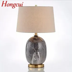 Lampes de table hongcui lampe en céramique moderne LED nordique créatif gris bourse de bureau décor de lumière pour la maison chambre à coucher