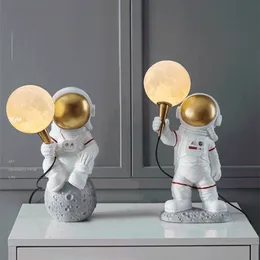 Tafellampen indoor kinderkamer nachtlampje boy girl siconces creatieve cartoon astronaut maan Nordic slaapkamer bedmuur verlichtingtabel