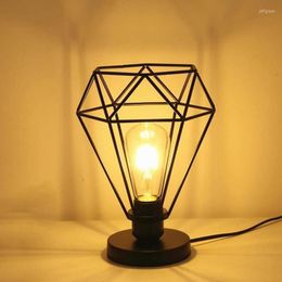 Tafellampen industrieel retro metalen kubus licht ijzer lampenkap zwarte led e27 loft bureau decro voor café el woonkamer porteman