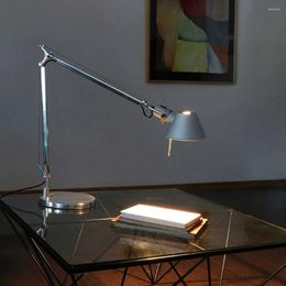 Lámparas de mesa Lámpara de escritorio de estilo industrial Artemid Luz ajustable Brazo giratorio flexible E27 con cabeza para estudio de oficina