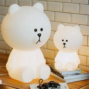 Tafellampen ins Big Led Mooie witte teddybeer kinderen slaapkamer licht baby slapen begeleidende nacht