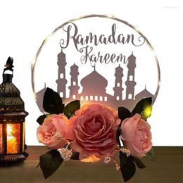 Lampes de table décorations islamiques pour la maison fleur Eid ornements avec lumières LED pièce maîtresse autoportante signe cadeaux bureau