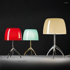 Lámparas de mesa, lámpara colorida de diseñador italiano, escritorio con trípode cromado/dorado para sala de estar, dormitorio, junto a la luz creativa para decoración del hogar