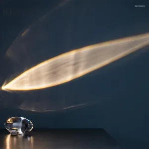 Lámparas de mesa Lámpara de cristal italiana en forma de huevo Ojo del cielo Proyección Sala de estar Diseño de cabecera Iluminación Art Deco