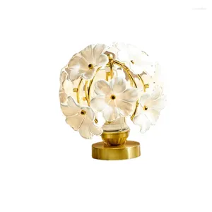 Tafellampen Italiaanse glazen bloemlamp slaapkamer bedkamer bedfanse vintage studie prinsesstijl