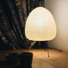 Tafellampen Japans ontwerp Akari wabi-sabi yong lamp bedrukte rijst papier slaapkamer studie bureaubladdecoratie verlichtingsarmaturen