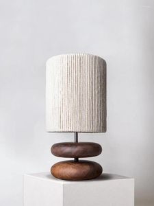 Tafellampen Japanse Designer Sfeer Wabi-sabi Massief Hout Lamp LED E27 Walnoot Bureaulampen Woonkamer Studie Slaapkamer Nachtkastje Winkel