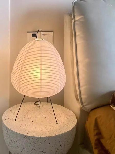 Lampes de table japonais Noguchi Yong Rice Paper E27 LED Bureau salon Salon Couade El Bedside Light Trépied Planchers