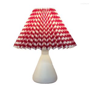 Lampes de table japonais plissé Clotch pour salon maison Art décor mignon lampe de bureau chambre chevet table de chevet luminaires