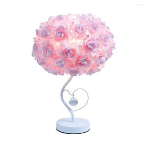 Tafellampen K9 Diamant Licht Bureaulamp Roze Bloemen Voor Kerstmis Dating Feest Bruiloft Woonkamer Slaapkamer Woondecoratie