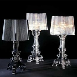 Lámparas de mesa Kartell Bourgie Lámparas de mesa Italia Luces de diseño de mediados de siglo Acrílico E14 Home Sala de estar Luz de la oficina YQ240316