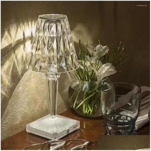 tafellampen kartell USB oplaadbare draadloze lamp acryl kristallen kunst voor slaapkamer el woonkamer bureau restaurant drop levering licht otz4u