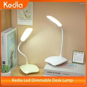 Lampes de table kedia LED de bureau dimmable lampe USB Powed Light Touch Touck Portable 3 Color Eye Protection Bedroom Bedroadside