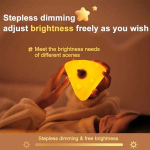 Lampes de table pour enfants Lumière de nuit mignon dessin animé fromage de chevet lampe de chevet de couchage