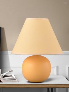 Lampes de table style coréen simple lampe décoration rétro boule de chevet chambre jaune créatif