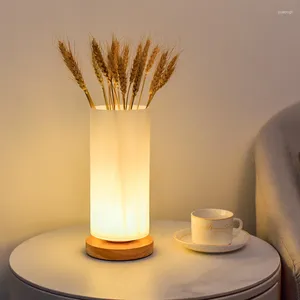 Tafellampen lamp slaapkamer decor Nordic eenvoudige moderne creatieve persoonlijkheid warm licht romantisch klein nachtbloembed