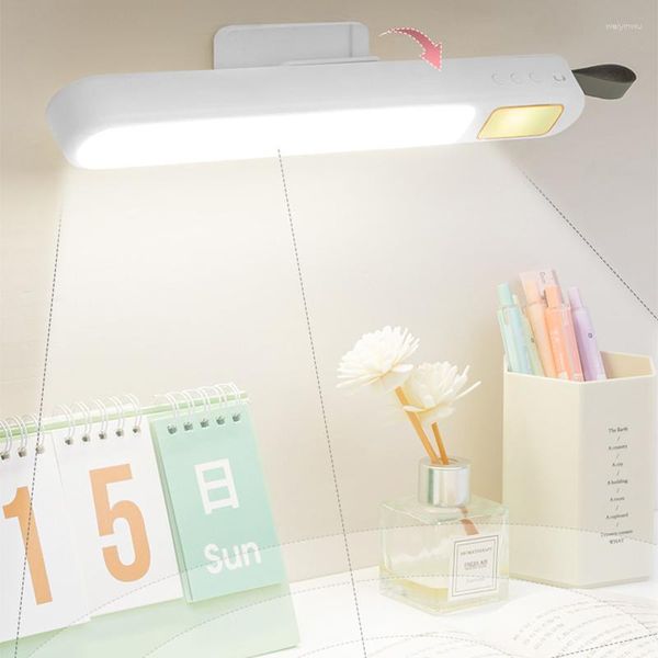 Lampes de table Lampe de bureau USB LED Bureau Rechargeable Suspendu Magnétique Gradation en continu Chambre Nuit Liseuse