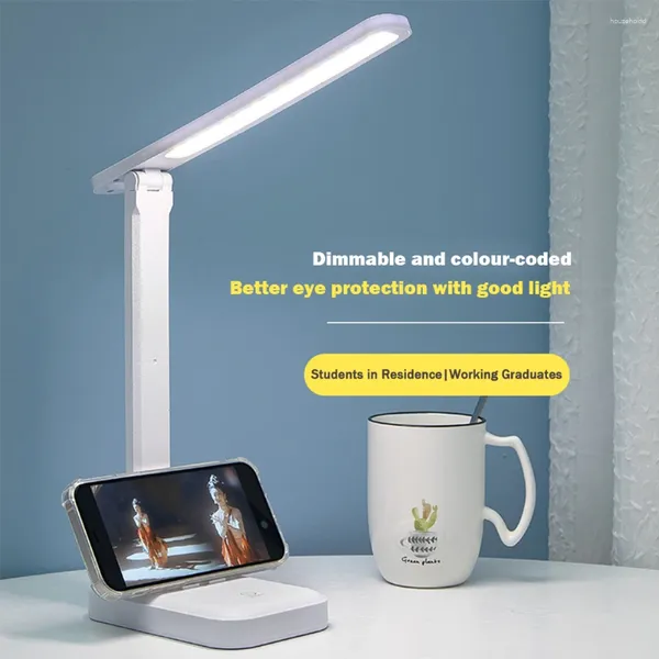 Lampes de table lampe protection des yeux tactile réglable livre lampe de lecture USB rechargeable bureau pour étudiant dortoir chambre