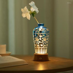 Tafellampen Lamp Vloeiende Groene Schaduw Vaas Nachtlampje Decoratie Bloemstuk Kamer Decor