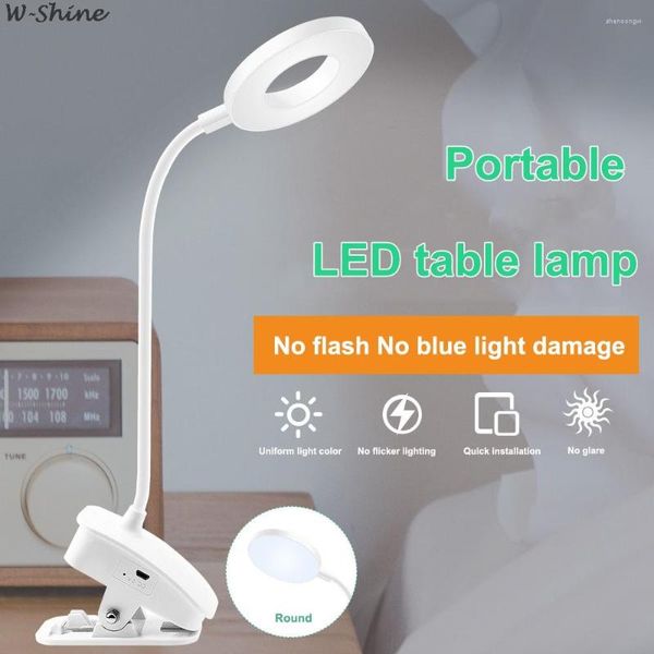 Lampes de table lampe LED bureau tactile pince étude loupe col de cygne bureau USB lumière batterie Rechargeable