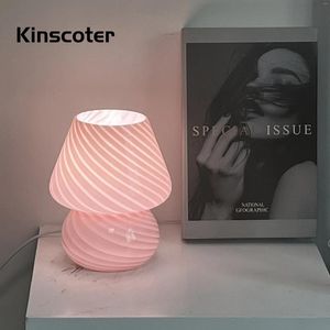 Tafellampen lamp champignon glas bed drie kleuren modi gloeilamp led slaapkamer woonkamer cadeau niet-dimmable