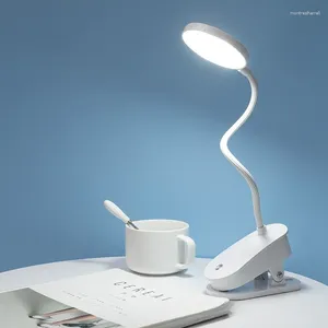 Lampes de Table lampe USB Rechargeable bureau avec pince lit lecture livre veilleuse LED tactile 3 Modes gradation Protection des yeux