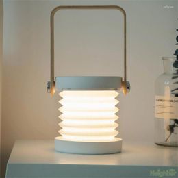 Lampes de table Lanterne Lampe LED Veilleuses Créatives Pliantes USB Roman Maison Cadeau Ambiance Bureau Éclairage Décoration Luminaires