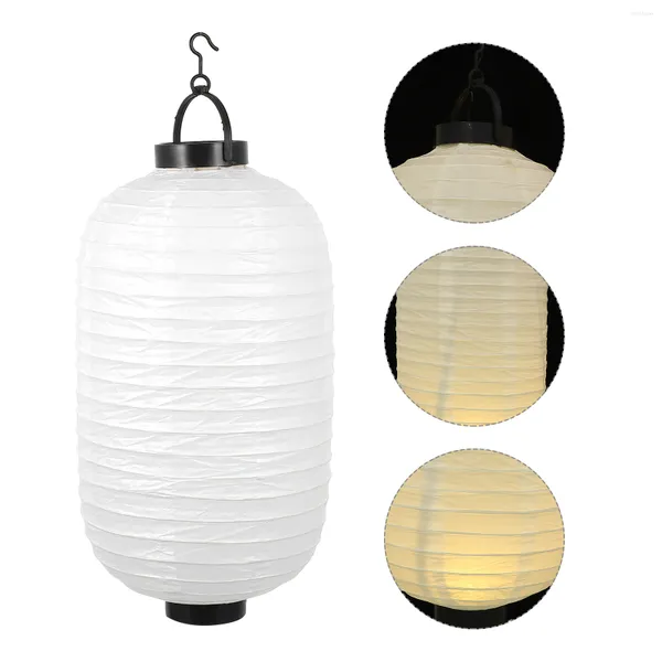 Lampes de table Lanterne White Gourde Lanternes en papier Pendentifs Artisanat décoratif Ornements suspendus Glowing Luminous Solar Lights Outdoor