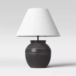 Lampes de table grande lampe en céramique noire - ampoules seuils non incluses