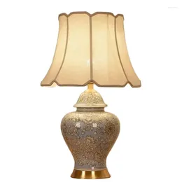 Lampade da tavolo Grande lampada in ceramica europea Divano in porcellana di lusso Bar Decorazioni per matrimoni Lampada da scrivania 75 cm D78