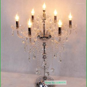 Lampes de table Grande lampe en verre Chandelier Cristal Travail Dest Light Restaurant Bougeoirs de mariage Lumières