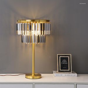 Tafellampen grote rokerige kristallen licht koperen bureau lampara de mesa eetkamer luxe Europa ontwerpstudie leeswerk