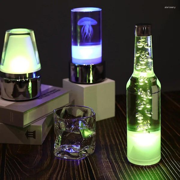 Lampes de table Dernières métallures de jeu de dégradé RGB rechargeable Hall Clear Bar acrylique atmosphère lampe décorative Lights Night
