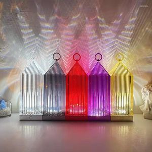 Lampes de table LED Lampe en cristal acrylique Lanterne moderne Restaurant rechargeable Veilleuses décoratives