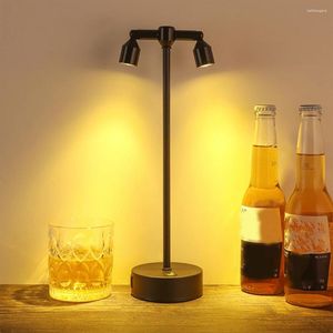 Tafellampen LED BAR LAMP USB Oplaadbare waterdichte hoge paal schijnwerpers enkele dubbele kop 360 Roteren voor slaapkamer woonkamer