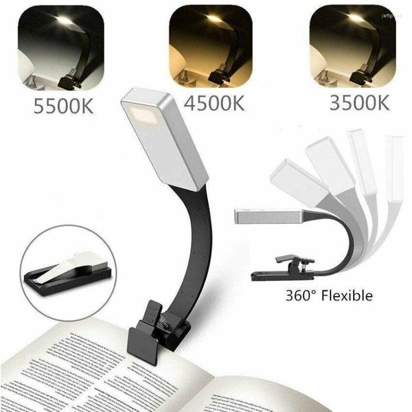 Lampes de table LED lampe de lecture USB Rechargeable livres lampe de nuit pince Flexible luminosité réglable température de couleur #40