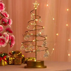 Lampes de table LED lumières de Noël cristal arbre de noël lumières chambre chambre maison fête décoration de noël lampe de Table cadeaux de noël YQ231006