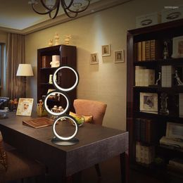 Tischlampen LED Kreis Schreibtischlampe Modernes minimalistisches Design gebogen mit warmweißem Licht AcrylTisch Wohnzimmer Schlafzimmer Dekoration