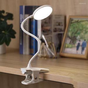 Tafellampen LED klem bureaulamp Flexibel GozeCh vouwen Touch Diming laadclip voor Book Bed Office en Computer