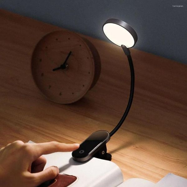 Lampes de table LED Clip Lampe USB Rechargeable Stepless Dimmable Wireless Desk Reading Light Night Laptop