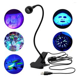Lámparas de mesa LED Clip Lampe UV recargable USB Flexible Cash Product Detector Gel Curing Light para DIY Nail Art