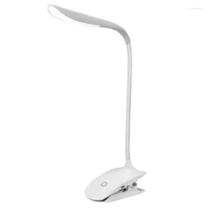 Lampes de table Clip LED sur lampe de lecture lampe de lecture rechargeable 3 niveaux de luminosité 14 ampoules de protection des yeux blanc