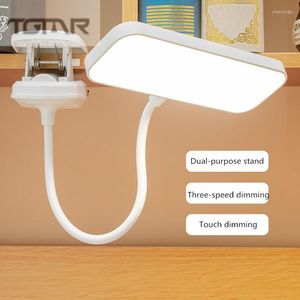Lampes de table Lampe de bureau à clip LED USB rechargeable Gradation Protection des yeux Apprentissage Décoration de la maison Nuit de chevet étudiant