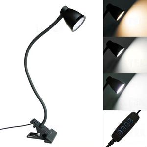 Lampes de table LED lampe de bureau à clipser avec 3 modes de protection des yeux USB lecture de gradateur flexible pliable
