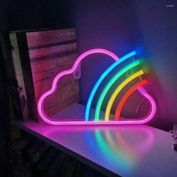 Lámparas de mesa LED Cloud Light NEON SIGT USB/Batería Decoración de arte de pared con batería para dormitorio no corredor