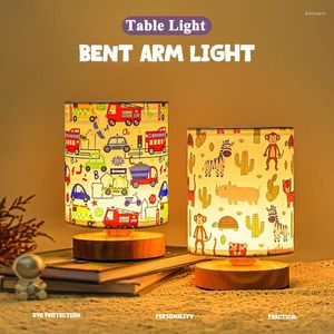 Lampes de table LED coloré veilleuse lampe dessin animé mignon arc-en-ciel bus animal USB enfant protection des yeux bureau lecture