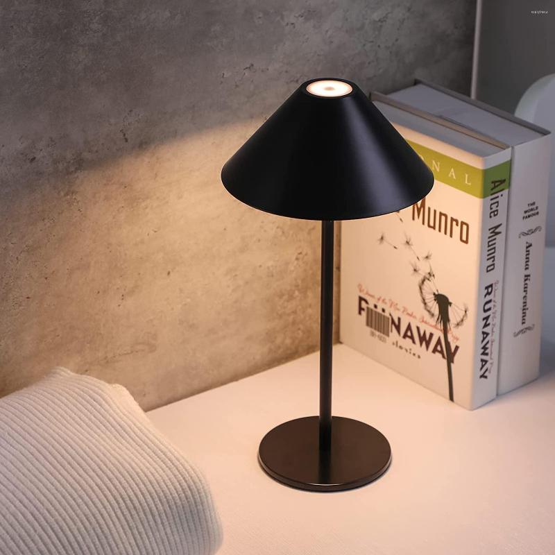 Lámparas de mesa LED Lámpara inalámbrica Escritorio minimalista moderno Atenuación táctil Restaurante Decoración USB 4000mAh Luz nocturna Dormitorio