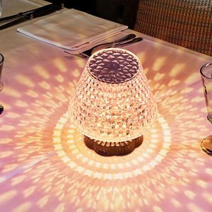 Tafellampen LED Crystal Lamp Light Projector 3/16 Colors Touch/Remote verstelbare diamanten sfeer USB romantische nacht